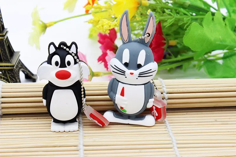 Флешка animal 4G dafy 8G Duck 16G Bugs Bunny 32G Crow Lion cat флеш-диск USB 2,0 U Disk Creativo pendrive Memory Stick подарок