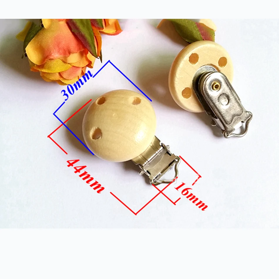 5 шт. деревянные клипсы для соски натуральная цветная деревянная круглая с металлическими держателями для кормления детей 4,5 см x 2,8 см