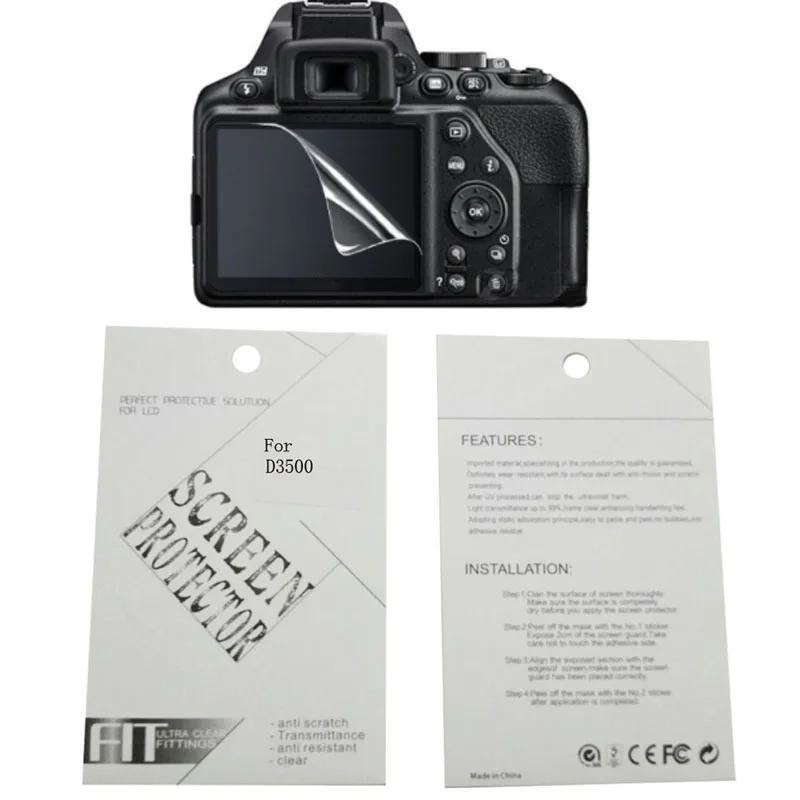 2 шт. защитная пленка для экрана камеры Nikon D90 D7000 D3000 D3100 D7500 D3300 D3400 D3500 D5100 D5200 D5300