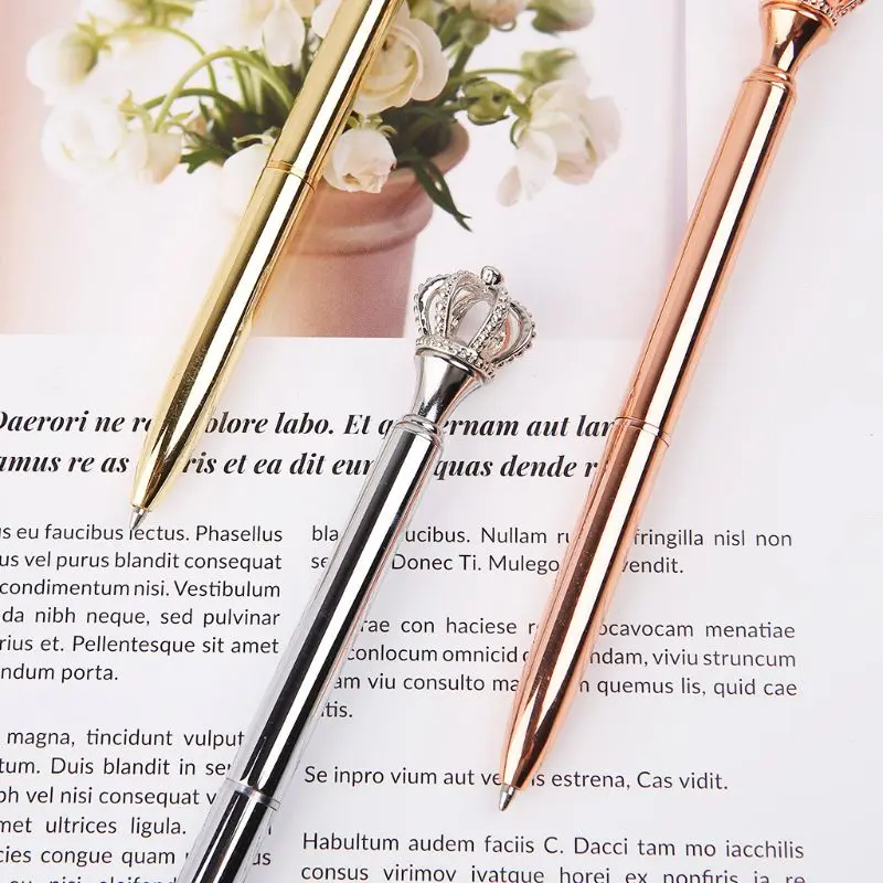 Шариковая ручка Изысканная блестящая корона шариковая ручка кристалл Алмазный пишущий инструмент офисные принадлежности студенческие