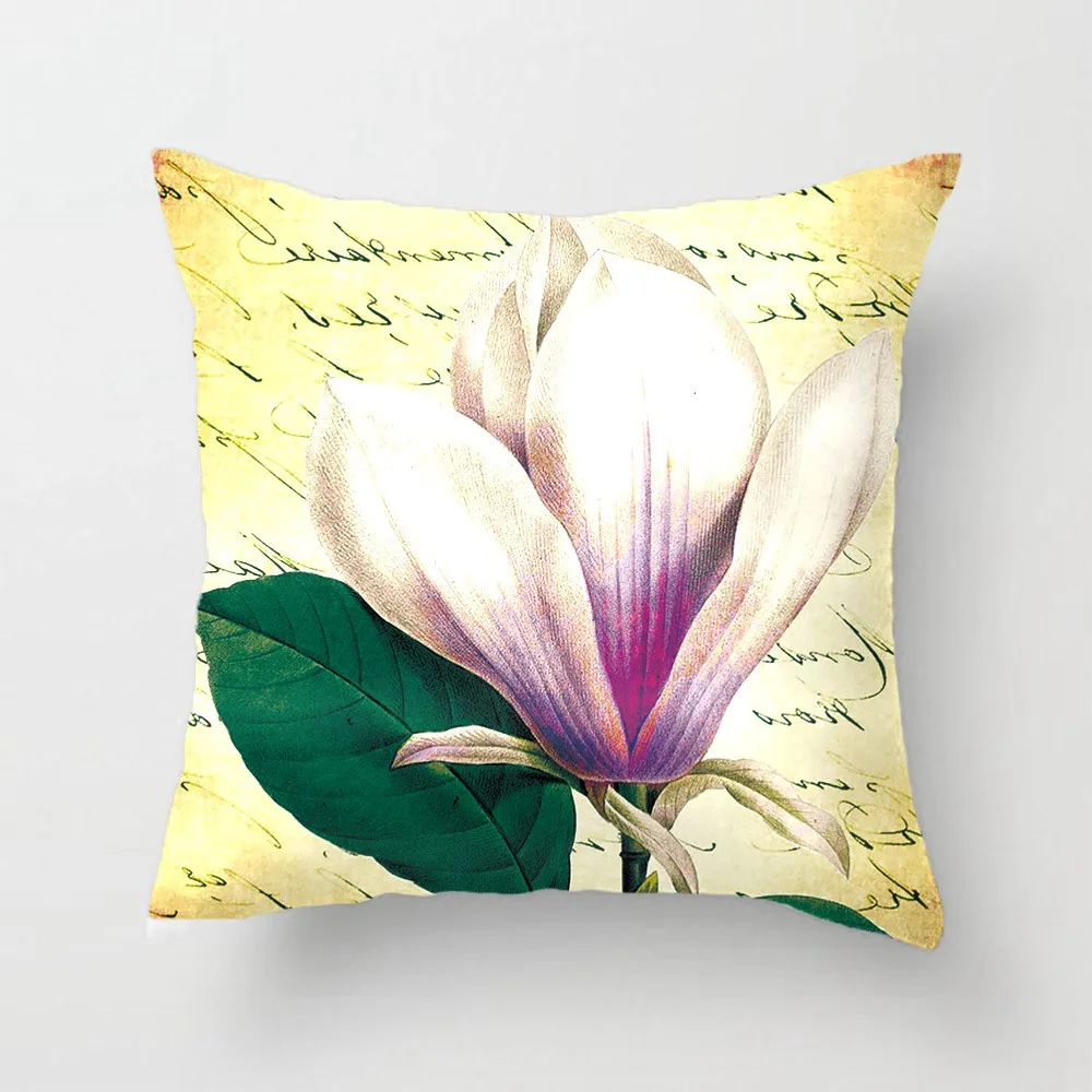 

Magnolia Flower Vintage Botanical Throw Pillow Case Decorative Cushion Cover Pillowcase Customize Gift By LVSURE For Sofa Seat