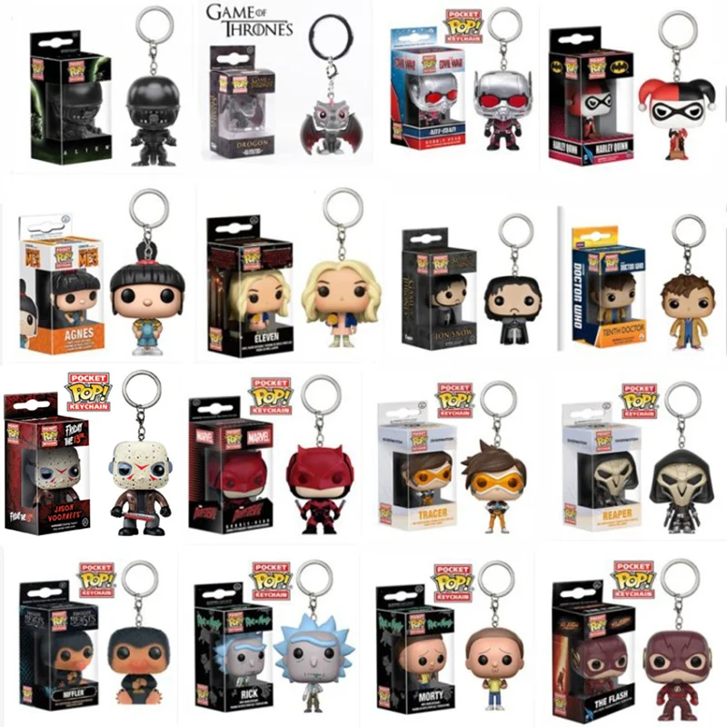 

Funko POP Stranger Things Dustin Anime ALIEN NIFFLER NARUTO Loki Jason Collection Keychain action Figure Toys for children