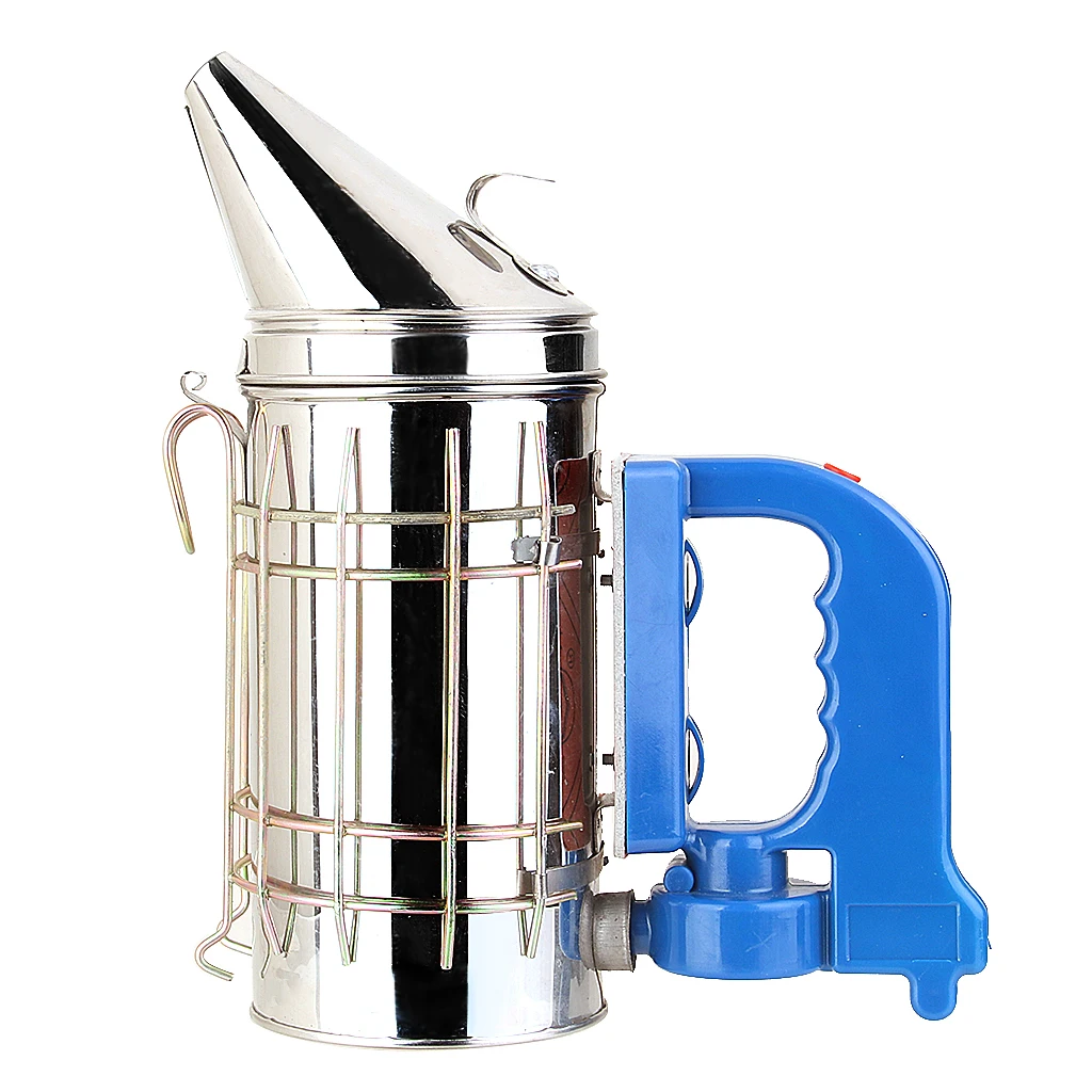 

Stainless steel + Plastic Hand-held Electric Bee Hive Smoker Fume Machine Control Beekeeping Equipment Tools Brand New