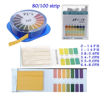 

80/100 Strips 0-14 PH Alkaline Acid Indicator Paper Water Saliva Litmus Testing Kit PH Test Paper PH Meters