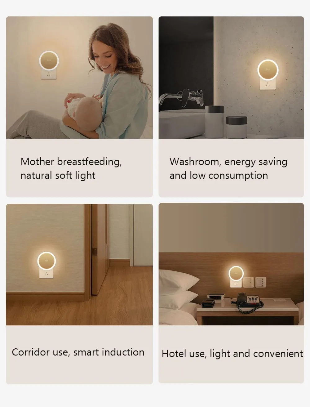 Bundled Sale Xiaomi mijia Yeelight induction night light (plug-in version) YLYD03YL led lamp bed lights for bedroom corridor Wal (9)