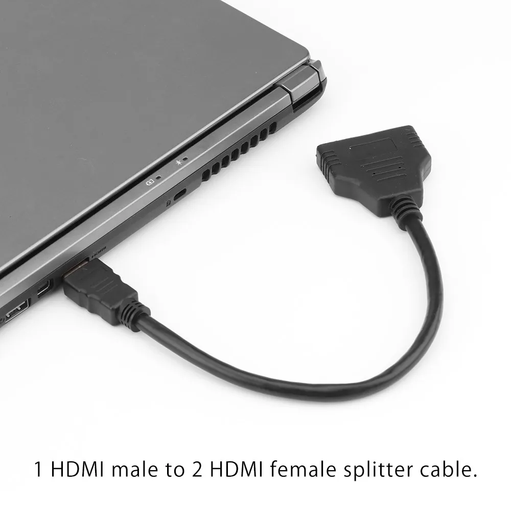 1080P HDMI Port Male to 2 Female 1 in 2 Out Splitter Cable Adapter