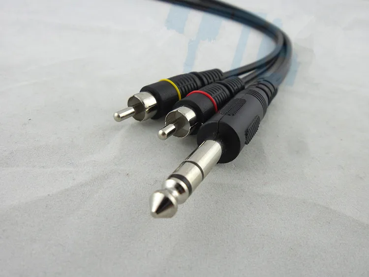 6.35 6.5 double track to 2 RCA Turn the double lotus Audio line Double parallel audio cables 6.35 6.5 double track to 2 RCA Turn the double lotus Audio line Double parallel audio cables