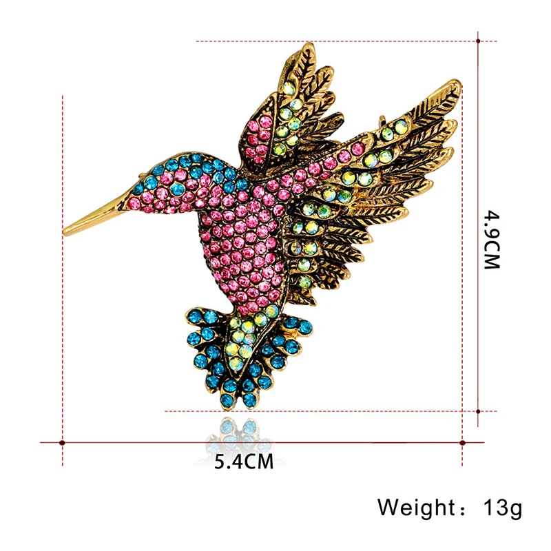 Броши DuoTang Woodpecker классические значки со стразами для женщин воротник рубашки