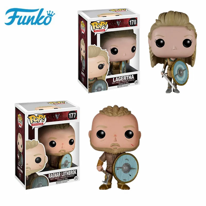 

New Funko POP Vikings #177 RAGNAR LOTHBROK #178 LAGERTHA High Quality Handmade Action Figure Collection Decoration Dolls Gift