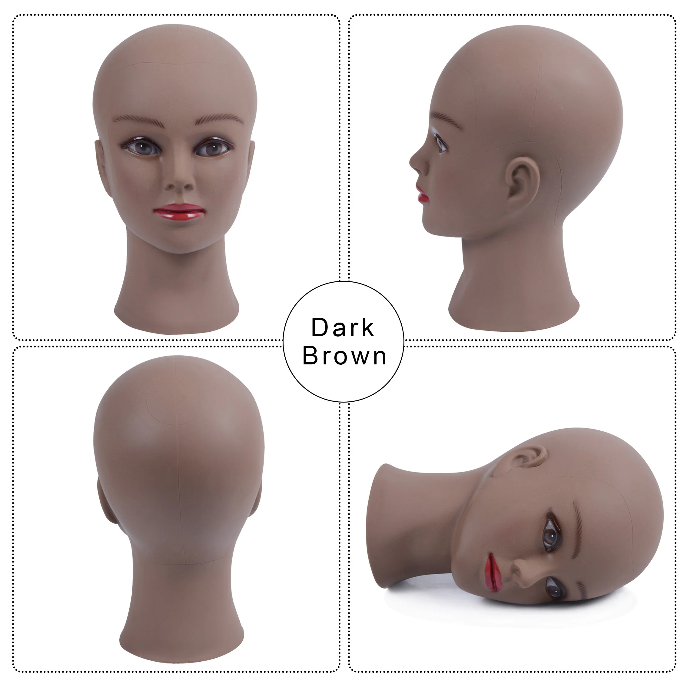 Bald Mannequin Head with Stand Holder Female Mannequin Head for Wig Making Cap Display Hair Styling Makeup Practice wig head mannequin mannequin head holder mannequin head model female mannequin head
