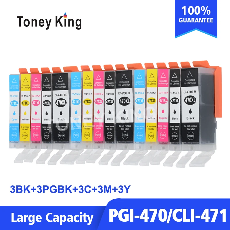 

Toney King PGI-470 PGBK 470 471 CLI-471 Full Ink Cartridge Chip For Canon PIXMA MG6840 MG5740 TS5040 TS6040 Printer PGI470