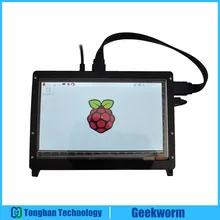 Geekworm Raspberry Pi 3 Model B 7 Inch 1024*600 TFT Capacitive Touch Screen + Acrylic Stander + HDMI Cable + USB Cable Kits