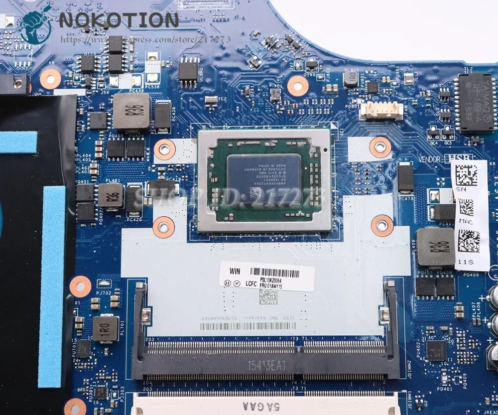 Promotion  NOKOTION 01AW115 BE565 NM-A631 MAIN BOARD For Lenovo Thinkpad E565 Laptop Motherboard A6-8500 CPU D
