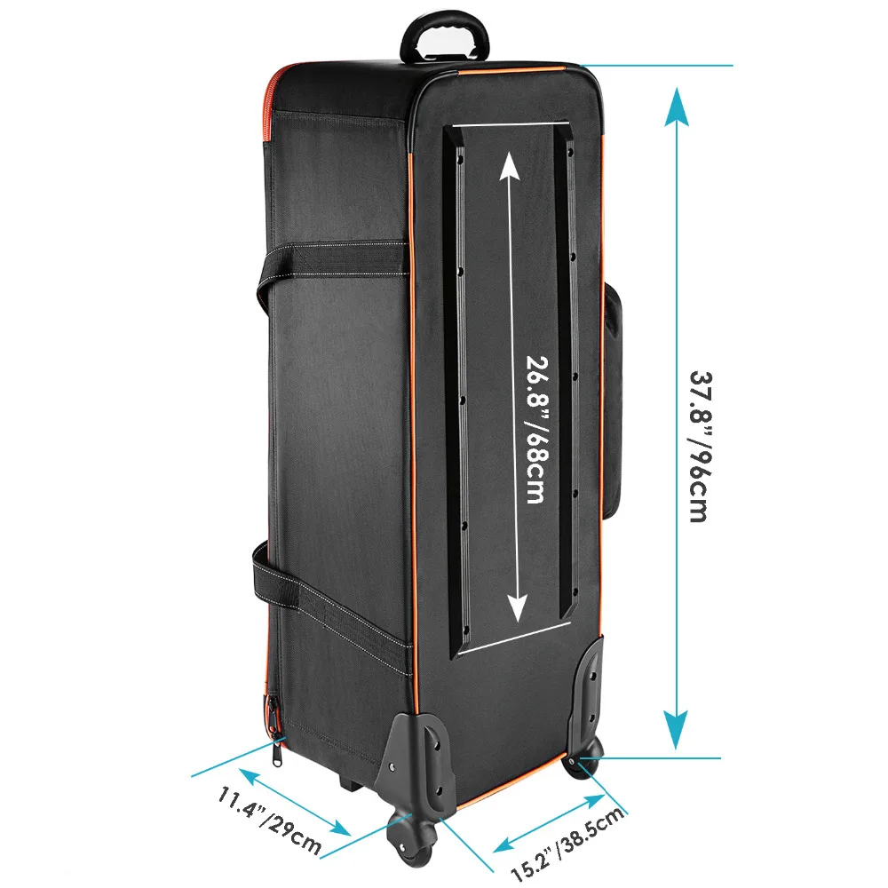 Neewer оборудование для фотостудии тележка сумка для переноски 3" x 15" x 1" /96x39x29 см ремни Мягкий отсек колеса для светильник/штатив