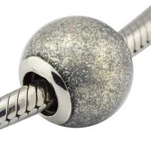 DIY бусины для изготовления ювелирных изделий из стерлингового серебра-ювелирные изделия серебристый блестящий шар Подвески Серебро 925 Berloque Perles для женщин