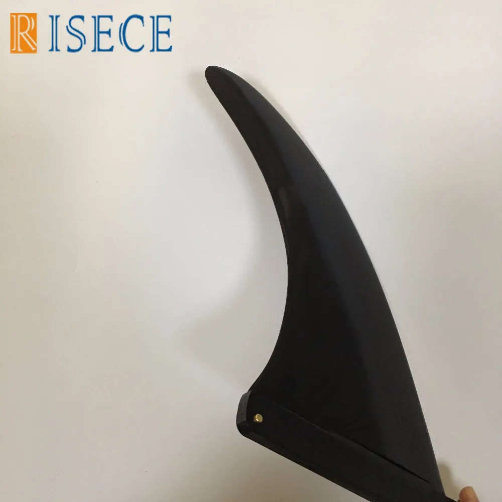 Surfboard Longboard Fin 6.5" Inch Black Plate & Screw 