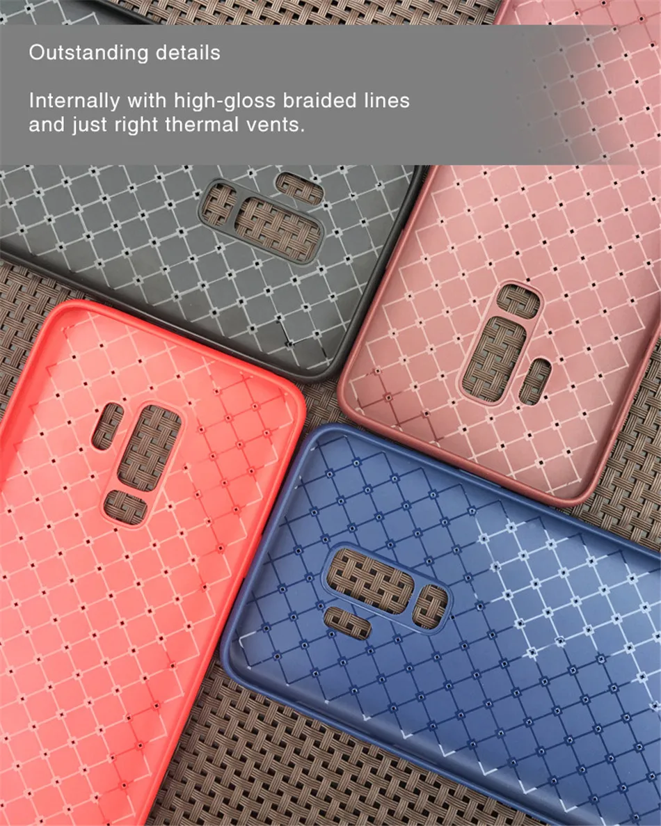 Luxury Grid Weaving Phone Case For Samsung Galaxy S9 S9 Plus Cases Cover Soft Silicone TPU Capa For Samsung S9Plus Accessories   (8)