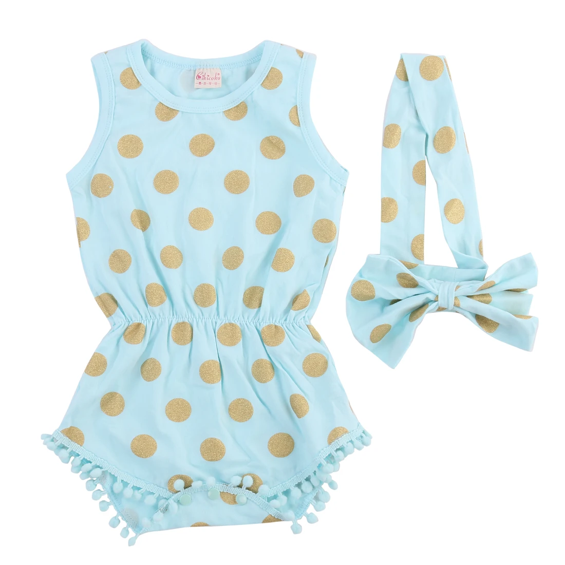 New Infant Baby Girl Polka Dot Tassel Romper Jumpsuit ...