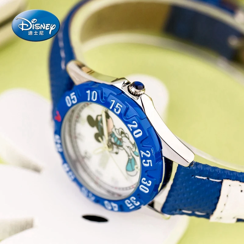Children Sports Mickey mouse cartoon watch Boy blue black color handsome cool watches Ball skate game Disney fitness dream 14032