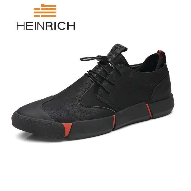 

HEINRICH Brand High Quality Men's Leather Casual Shoes Fashion Sneakers Breathable Flat Shoes Men Sapato Casual Masculino Schuhe
