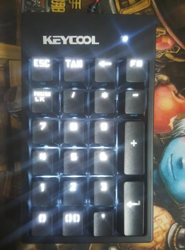 Keycool 22-key NUMPAD цифровой Коврик десять клавиш механическая клавиатура банк pad kailh mx синие переключатели клавиатура Радуга светодиодный