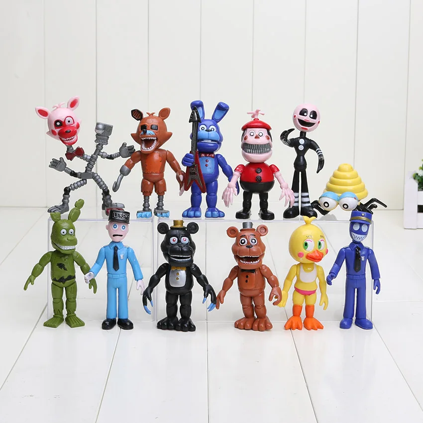 

12Pcs/Set Five Nights At Freddy's FNAF Bonnie Foxy Chica Freddy Fazbear PVC Action Figures Toys Doll Sister Location