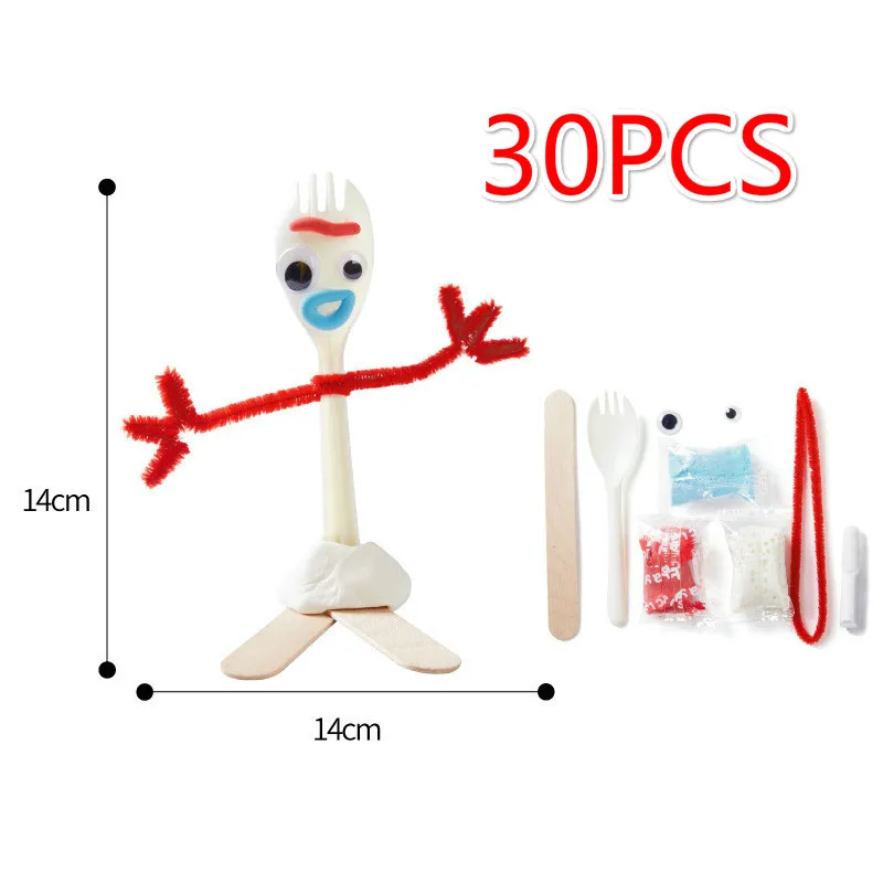 Toy Story 4 Buzz Lightyear Forky Alien Woody Kid Craft Handmade Art DIY Forky Action Figures Toys Kid Educational Toys