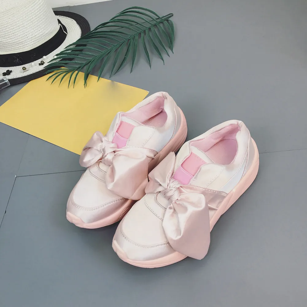 

CHAMSGEND Women's Four Seasons Bow flat shoes casual shoes non-slip wear comfortable and comfortable running shoes