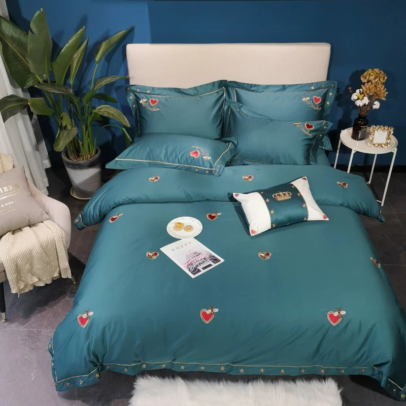 Waliicorners Home Bedding Sets brown egyptian cotton Soft duvet Cover embroidery Bed Set pillowcase King size Queen size 4pcs 41 IMG_20190102_213448