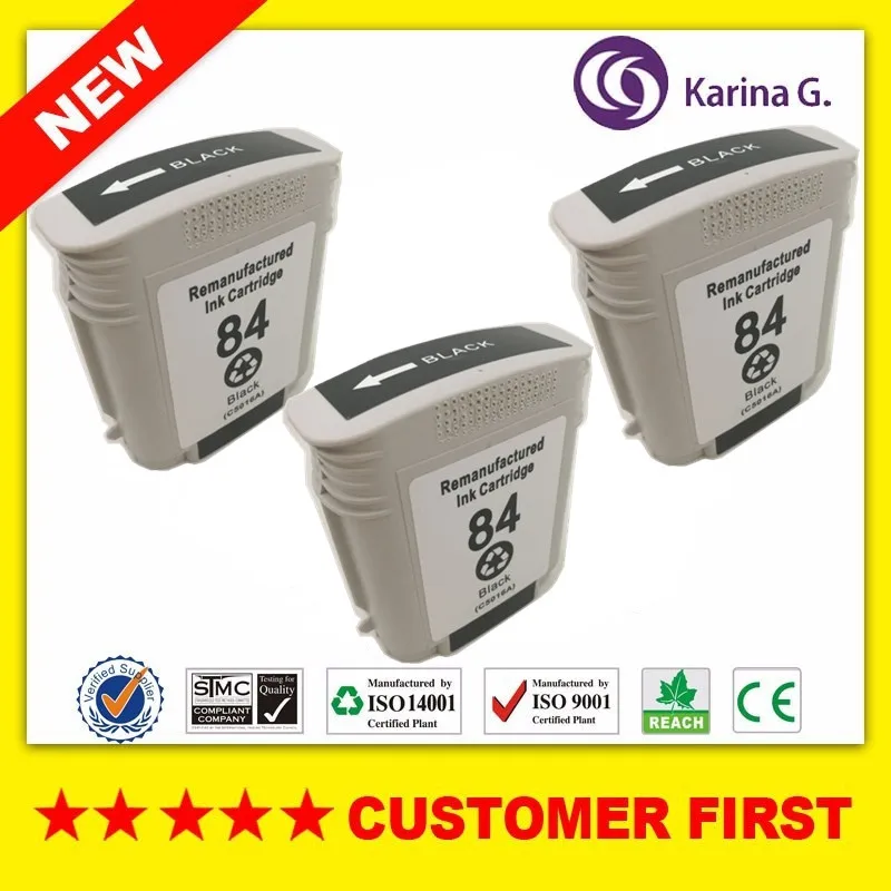 3x Черный картридж для hp 84 HP 84 C5046A для designjet 90r/10 шт./20 шт./ 50 шт./30/120/130 Бизнес Inkjet2600 принтера