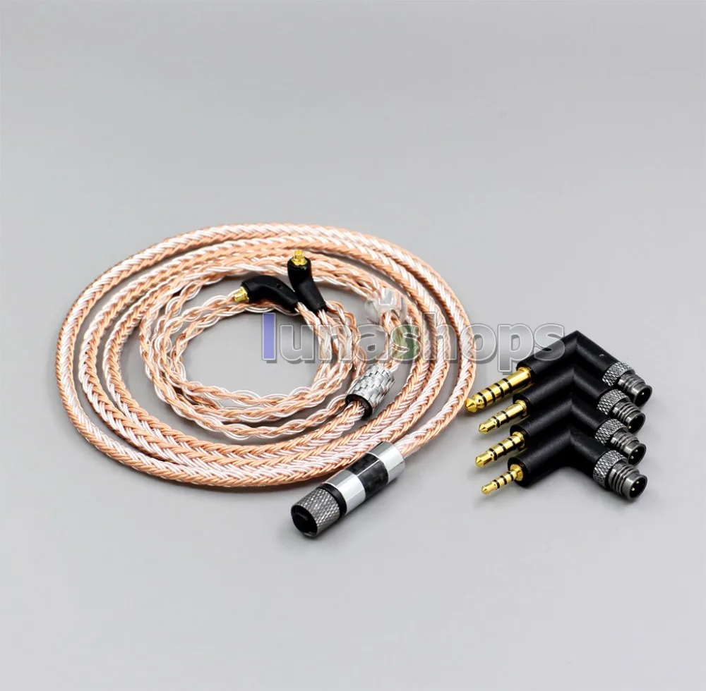 LN006226 4 в 1 разъем 16 ядер OCC+ чистый посеребренный кабель для Etymotic ER4 XR SR ER4SR ER4XR