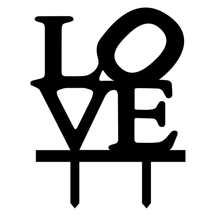Multi Colors Love Cake Flags Acrylic Cake Toppers For Valentine