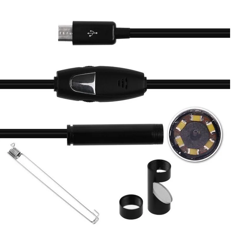10 шт./лот 5 м 3 Android USB эндоскоп камера 7 мм Len Mini IP67 водонепроницаемая для контроля