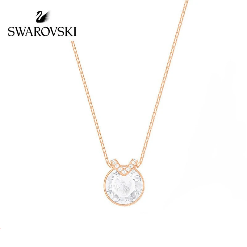 

Original Genuine Swarovski BELLAV pendant chain elegant versatile girlfriend gift plated rose gold crystal necklace5299316