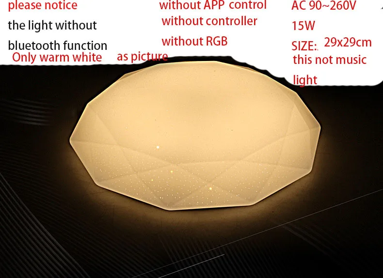 Затемняемый беспроводной пульт дистанционного управления приложение музыка Bluetooth светодиодный потолочный светильник с управлением ler stufenloses 24 Вт современный светодиодный потолочный светильник - Цвет корпуса: common warm  29cm