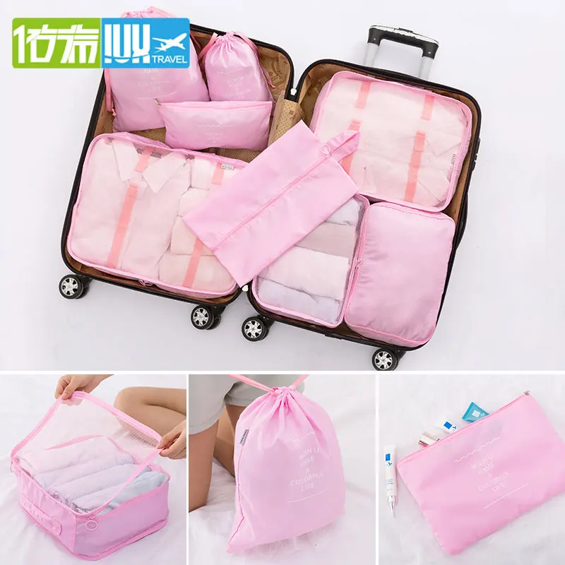 

IUX New 8PCS Women Travel Bag Clothes Underwear Bra Packing Cube Luggage Organizer Pouch Family Closet Divider Organiser Bags
