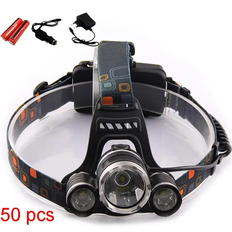 50pcs Wholesale CREE T6 Headlamp High Bright 5000lm Outdoor Hunting Led Head Lamp Light Torch Frontal With Battery Charger | Освещение
