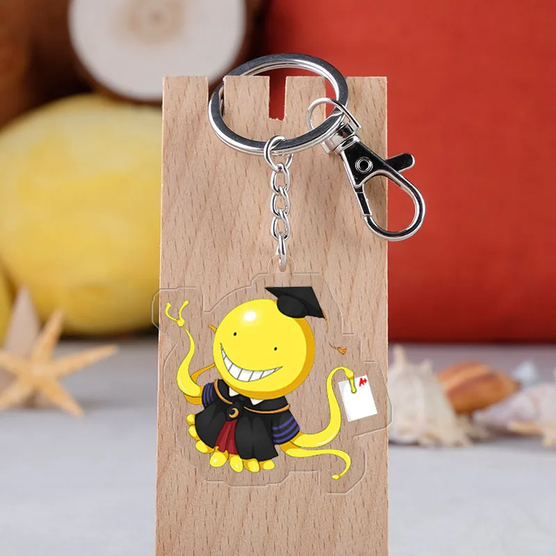 

Japanese Anime Assassination Classroom Cartoon Figure Acrylic Car Key Chains Holder Friend Graduation Christmas Day Gift