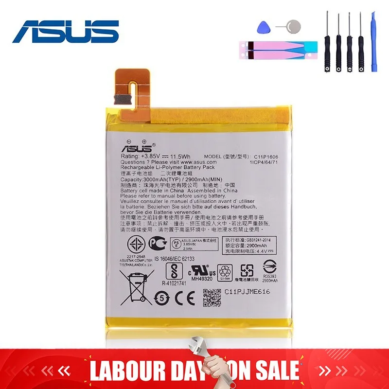 

Original Battery For ASUS Zenfone 3 ZC551KL Battery 5.5 " C11P1606 2900mAh Full Capacity