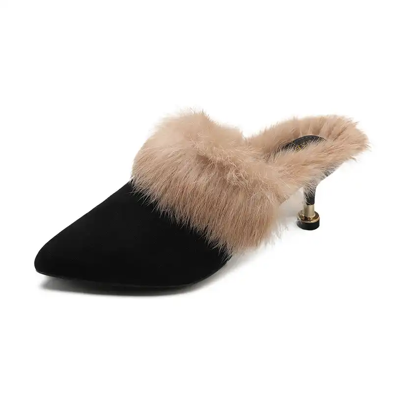 furry mule slippers