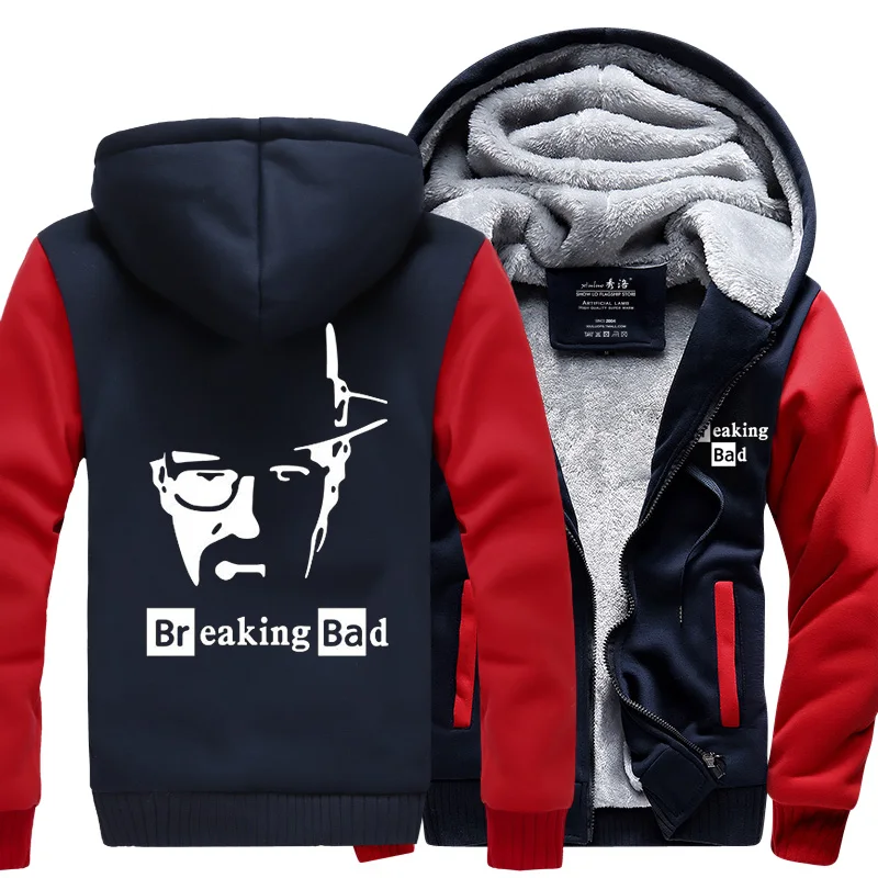 

Breaking Bad Heisenberg hoodies Men Sweatshirt spring winter warm fleece thicken hip hop hoodie 2017 supreme high quality jacket