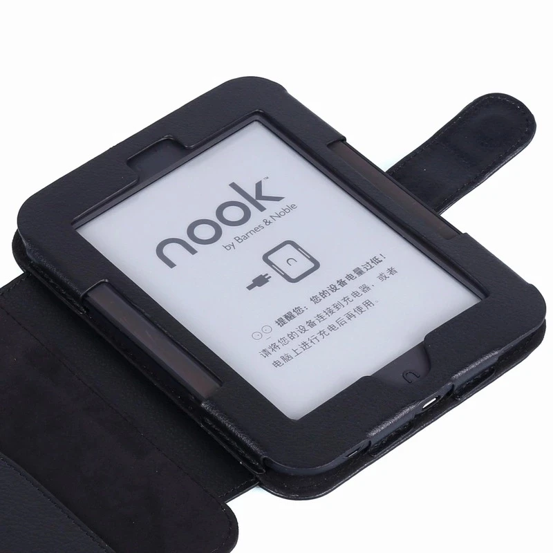 Ультратонкий черный кожаный чехол для Barnes и Noble Nook 2 /3 электронная книга смарт