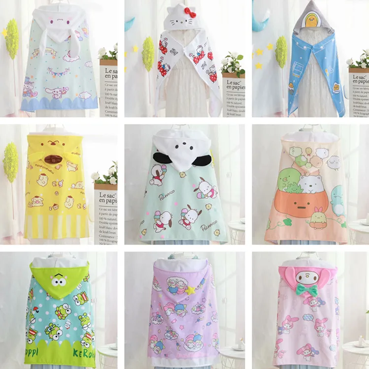 Мультфильм Sanrio, Hello Kitty с рисунками из мультфильма «My Melody Cinnamoroll pompurin Little Twin Stars детское банное полотенце халат пляжный халат летняя Одеяло