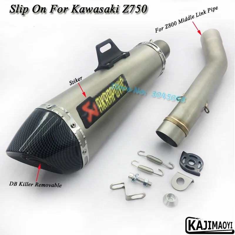 

Ninja800/750 Motorcycle Full System Exhaust Pipe Escape Modified Muffler Middle Link Pipe With Sticker For KAWASAKI Z800 Z750
