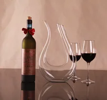 1 STÜCK 1500 ml Große kristall handgemachten rotwein dekanter hochzeit weinkaraffe rotwein glas weinspender U-geformt dekanter J1102