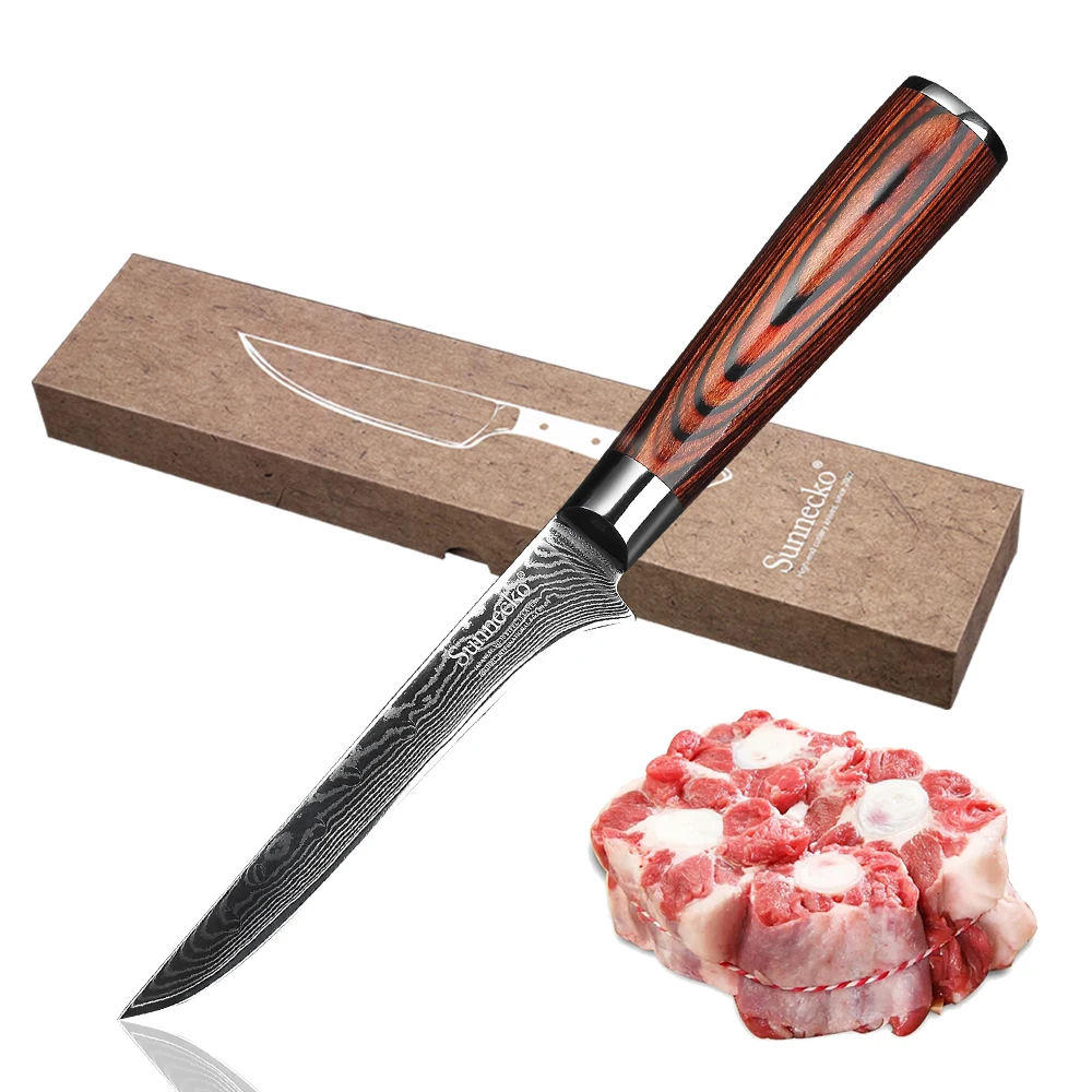 SUNNECKO 6" inch Damascus Boning Knife Japanese VG10 Steel Blade