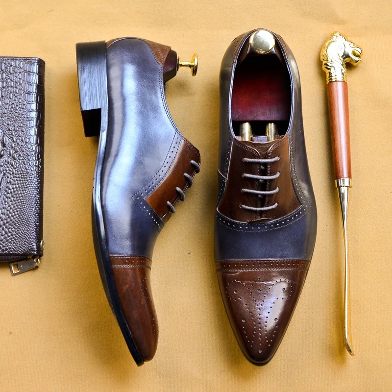 

Men genuine leather oxford shoes for mens luxury dress tassel slipon wedding shoes leather brogues shoes