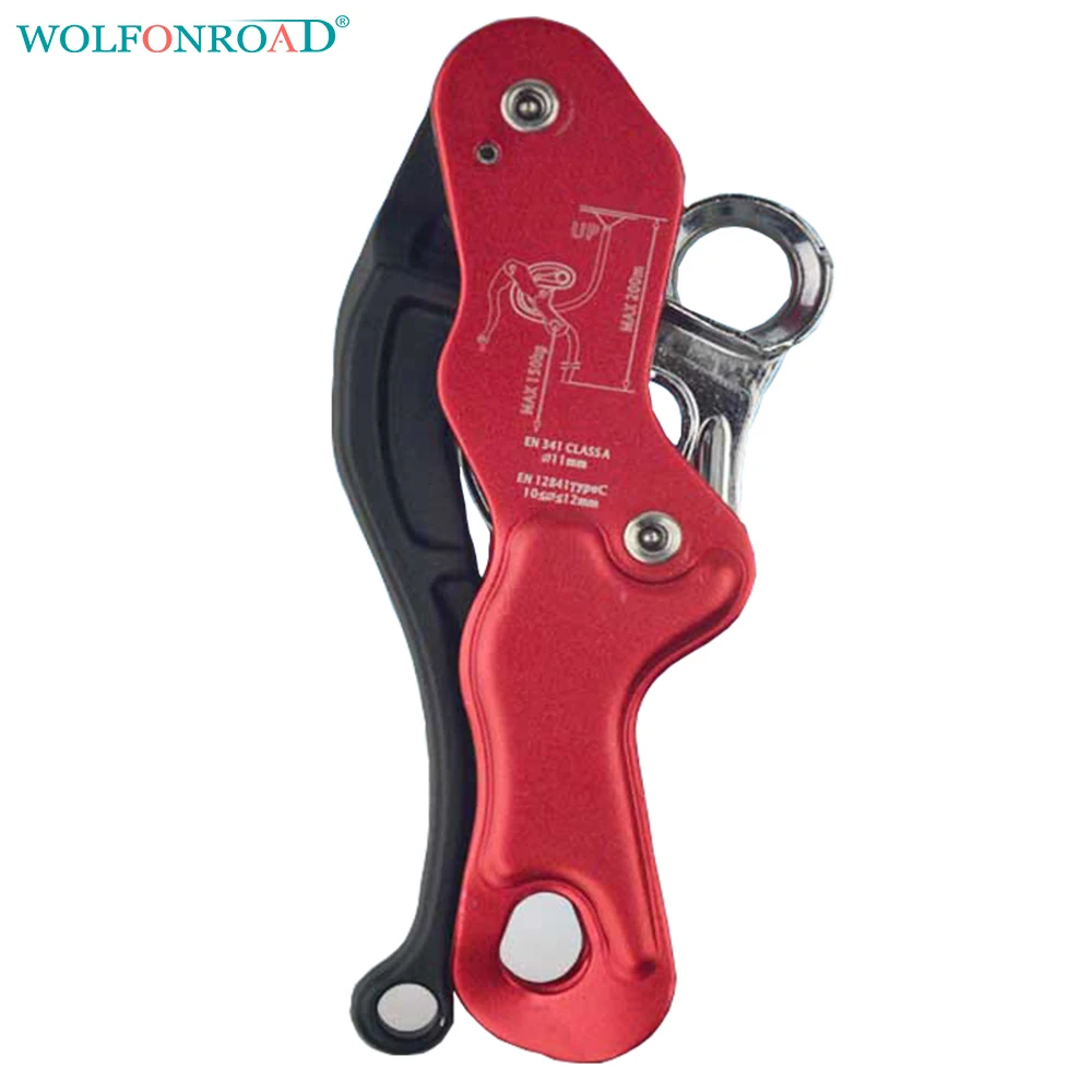 

WOLFONROAD Climbing Handle Descender Rappelling Anti-fall Device Rock Climbing Self-braking Descender for Single Rope L-ASQJ-24