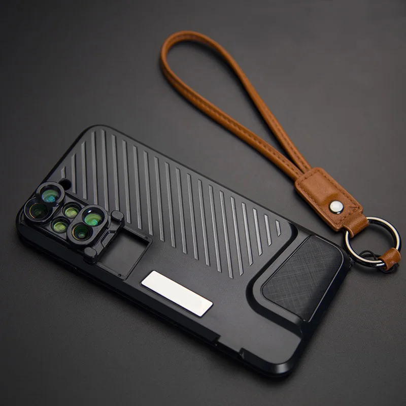 

6 in 1 Camera Lens Phone Case For iPhone 8 Plus 7 Plus Cover Fisheye Wide-angle Telephoto Macro Lens with Soft TPU Phone Case