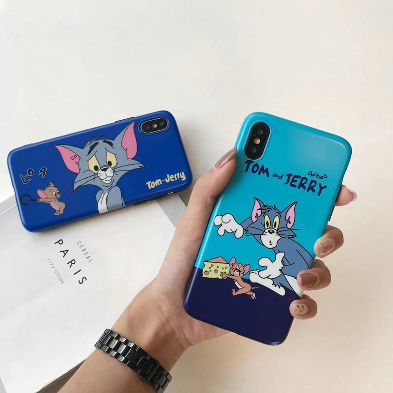 

Hot Cute Tom and Jerry Soft silicon for apple iphone 6 S plus 7 7plus 8 8plus X 10 XR XS MAX cartoon Cat mouse phone coque capa